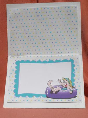 Inner Tube Girl - A5 Insert - Purple & Aqua by Susan Smith
