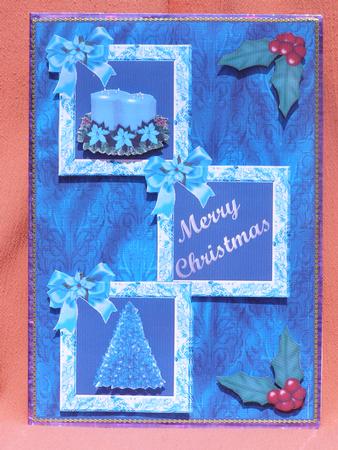 Blue Christmas Card Front by Susan Smith