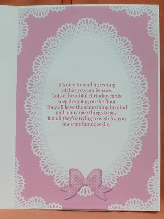 A4 Pearls and Lace Card Front by Susan Smith