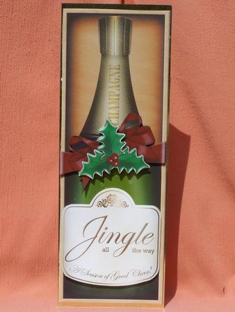 Large Dl Christmas Champers in a Box Quick Card 3D Decoupage by Susan Smith