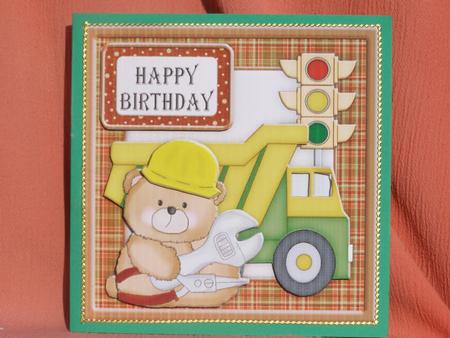 Builder Bear Birthday Card Topper by Susan Smith