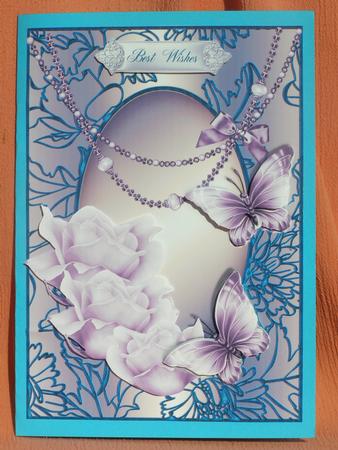 Beautiful Butterfly's and Roses Card Front by Susan Smith