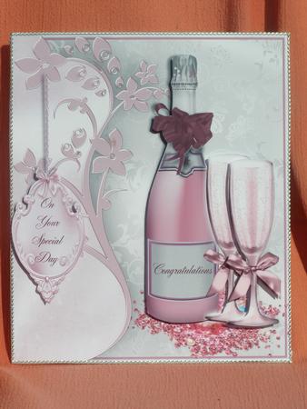 Congratulations Champagne and Glasses Card Topper by Susan Smith