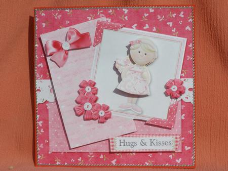 Pink Happy Birthday Friend Quick Card Front with Decoupage by Susan Smith