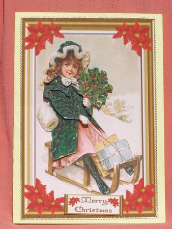 Christmas Sledging in the Snow Decoupage Topper by Susan Smith