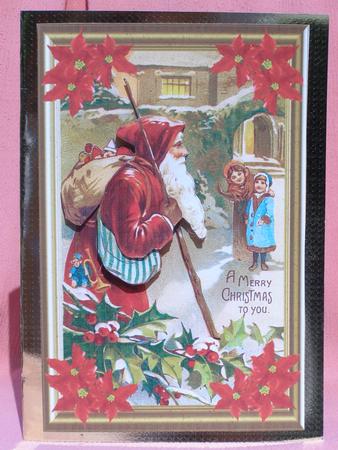 Christmas Vintage Santa Claus Decoupage Topper 2 by Susan Smith