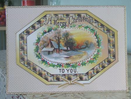 Snow Scene Wreath Paper Tole Sheet by Susan Smith