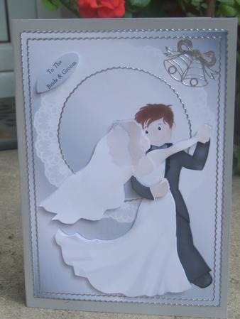 Wedding 1 Couple Dancing Quick Card Front with Decoupage by Susan Smith