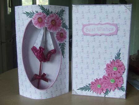 Little Pink Flowers Parasol Pillow Card by Susan Smith