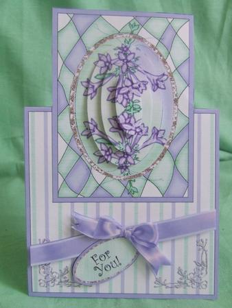 Harlequin Flowers - Vertical Foldback Card by Susan Smith
