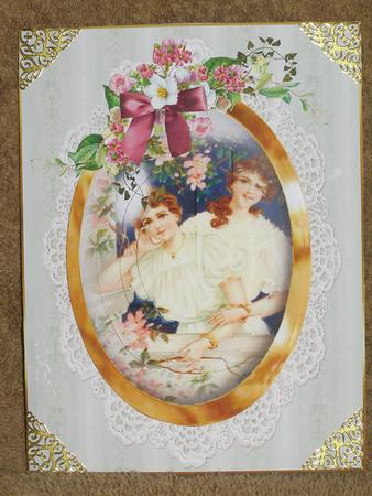 Vintage Portrait Two Women Pyramid by Susan Smith