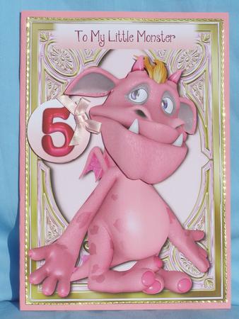 To My Little Monster Pink Age Topper 1 2 3 4 5 by Susan Smith