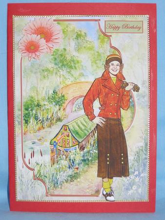 Walking Along the River Bracket Scene Card Front by Susan Smith