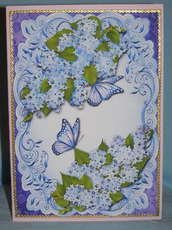 Blue Lilac and Butterflies Topper & Plaque by Susan Smith
