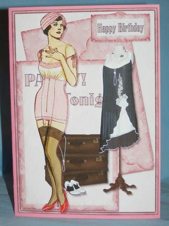 Art Deco Party Invite Fashion Decoupage by Susan Smith