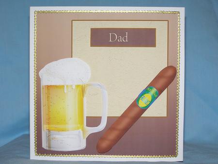 Beer and Cigar Card Topper by Susan Smith