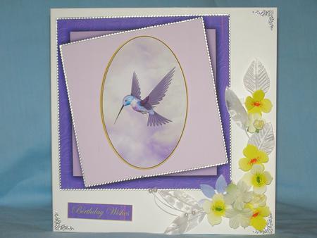 Hummingbird in Flight Card Topper by Susan Smith