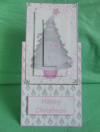 Contempory Christmas Tree with Pink Baubles by Susan Smith