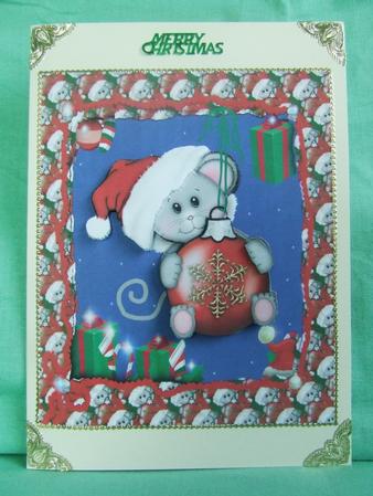 Christmas Mouse on a Bauble Decoupage by Susan Smith
