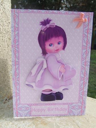 Little Girl in Lilac Decoupage by Susan Smith