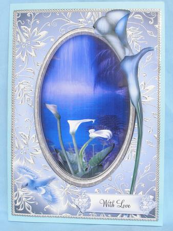 Moonlight Calla Lily Waterfall in a Silver Frame by Susan Smith