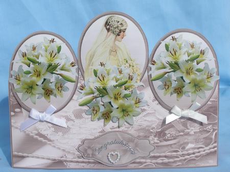 Vintage Bride Over the Edge Card Front and Toppers by Susan Smith