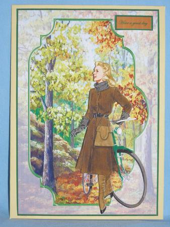 Bicycle Ride Through the Woods Bracket Scene Card Front by Susan Smith