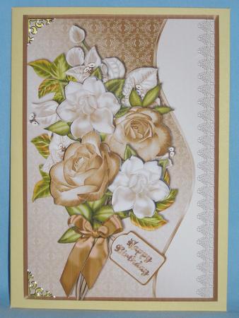 Coffee and Cream Bouquet with Waved Border by Susan Smith
