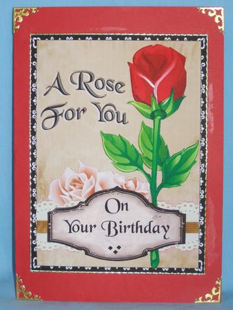A Rose for You Birthday Card Topper by Susan Smith