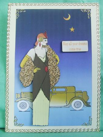 Art Deco Girl with Vintage Car by Susan Smith