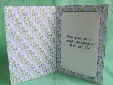 Blue Petunia Insert with Sympathy Verse by Susan Smith