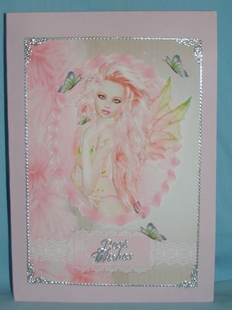 Butterfly Fairy in the Pink Card Front by Susan Smith
