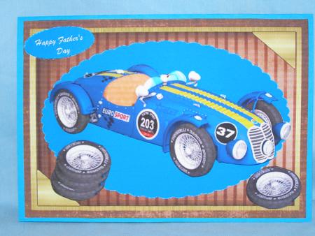 Lovely Blue Racing Car by Susan Smith