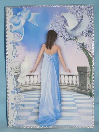 Elegant Lady with Doves in the Garden by Susan Smith
