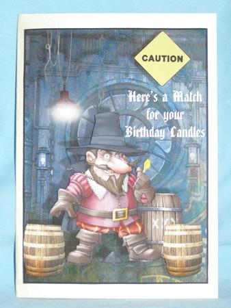 Funny Male Birthday Card - here's the Match by Susan Smith