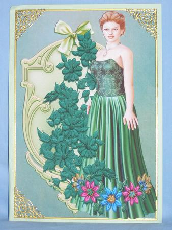 Lady and Flowers in Green by Susan Smith