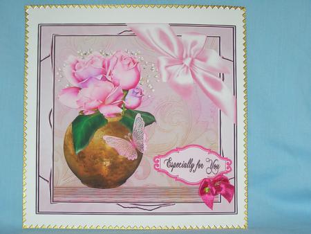 Vase Pink Roses by Susan Smith