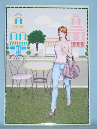 Shopping is Such Fun Card Front with Decoupage by Susan Smith