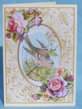 Vintage Chaffinch & English Roses Pyramid by Susan Smith