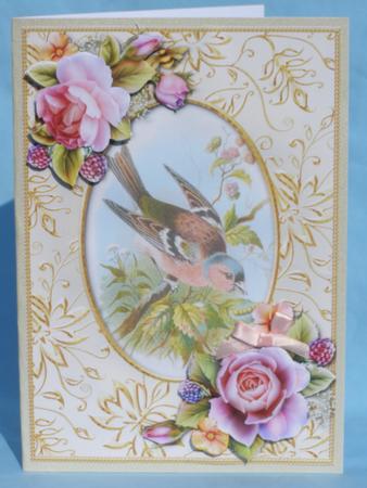 Vintage Chaffinch & English Roses + Decoupage by Susan Smith