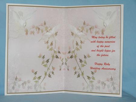 Happy Ruby Wedding Anniversary Insert by Susan Smith