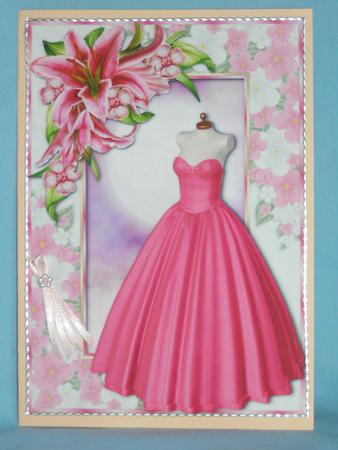 Hot Pink Ballgown & Stargazer Lilies by Susan Smith