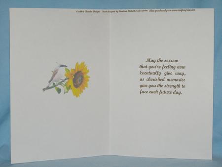 Hold Tight to Memories Sympathy Insert by Susan Smith