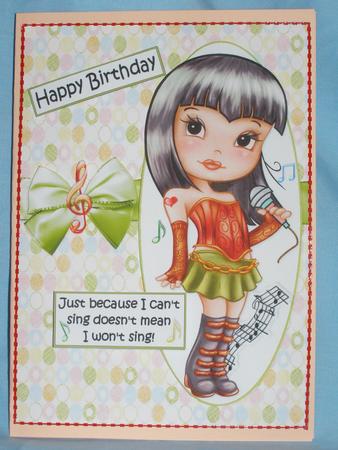 The Tween Diva Will Sing Quick Card by Susan Smith