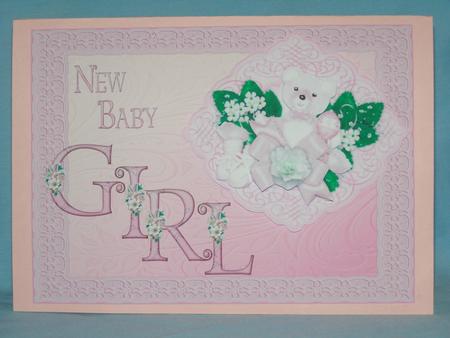Pink Teddy and Lace for New Baby Girl by Susan Smith