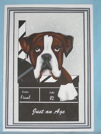Boxer Dog with Clapper Movie Card Kit by Susan Smith