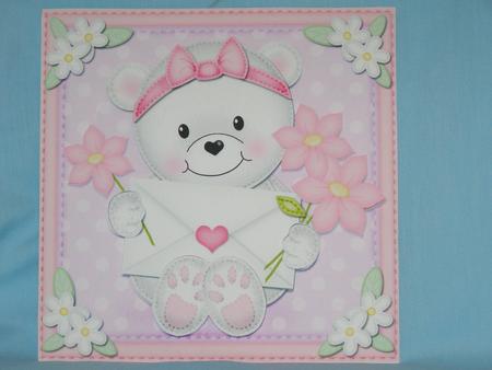 8 x 8 3D Teddy Tess's Letter Mini Kit with 3D Decoupage by Susan Smith
