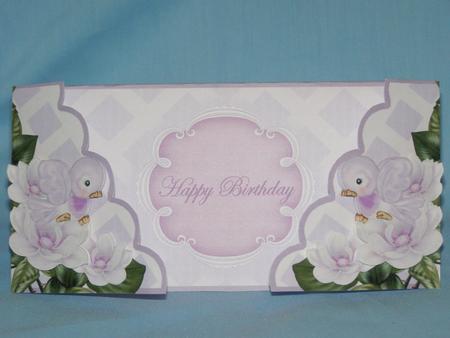 Lilac Birds Happy Birthday 3D Fancy Lattice Card Kit by Susan Smith