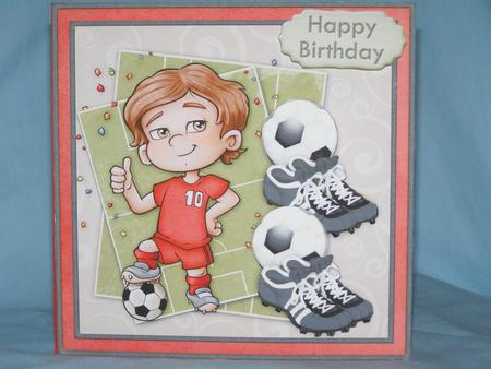 Soccer Star Topper & Decoupage Red & White Football Fans by Susan Smith