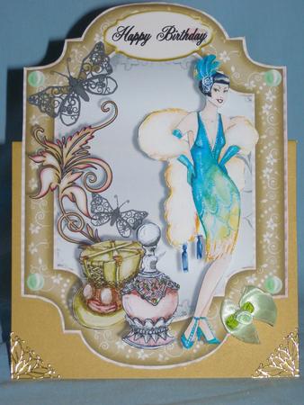 Retro Lady Blue/ Green by Susan Smith